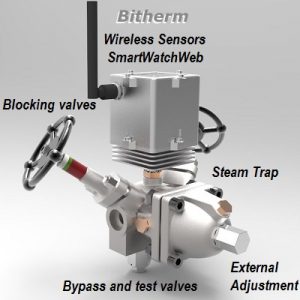 Wireless monitored steam trap BiTherm SmartWatchWeb