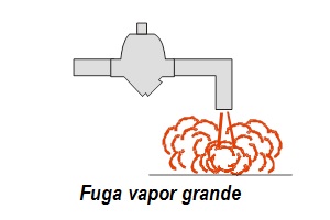 Inspección: Fuga vapor grande